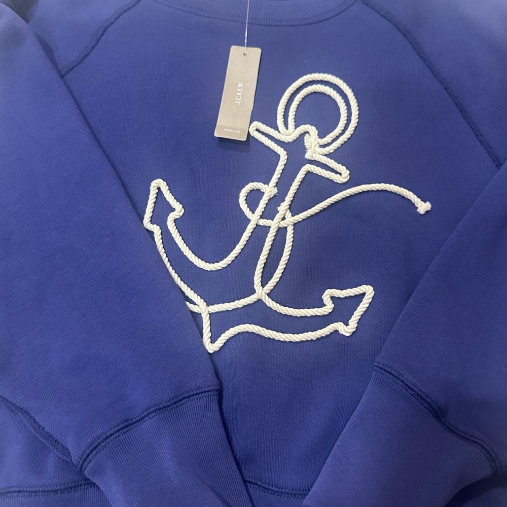 J. Crew Blue Anchor Sweater